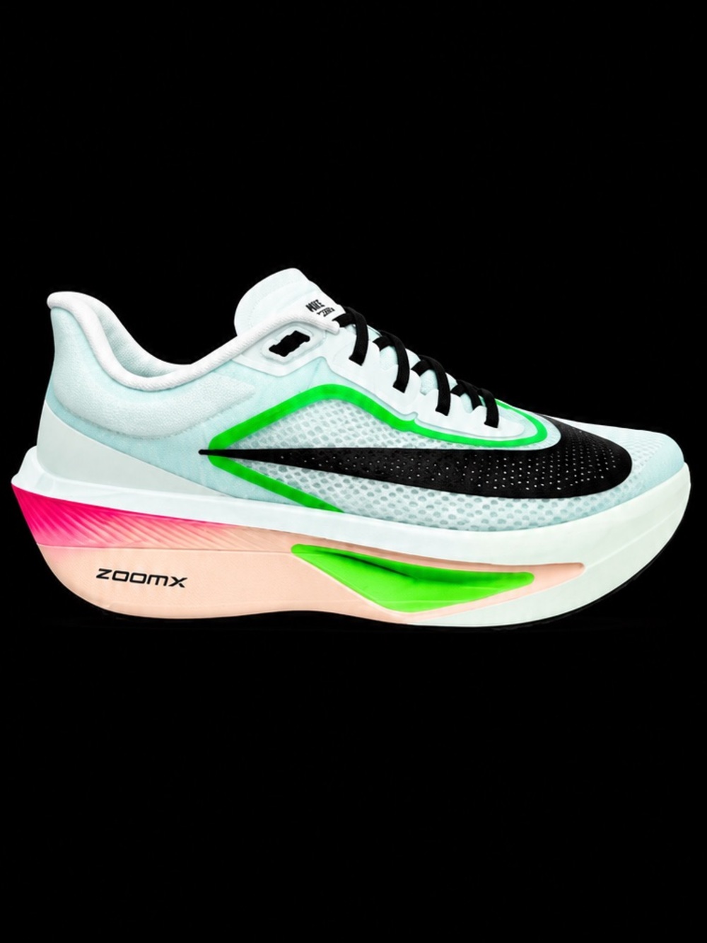 Nike Zoom Fly 6 Running Shoes 7.5 $180 Glacier Ice/Black/Hyper Pink/Green Shock